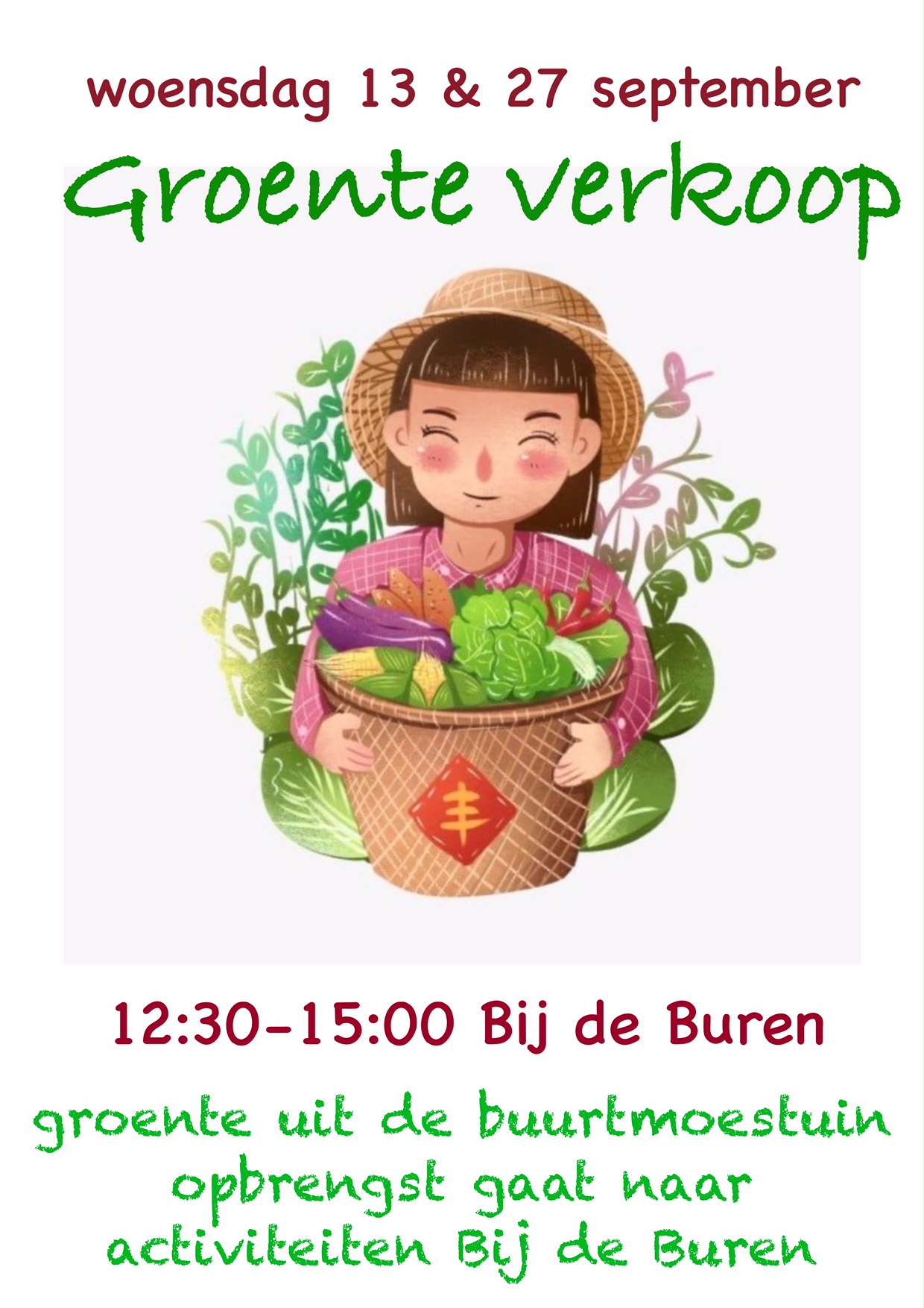 Groente verkopen uit de volkstuintjes